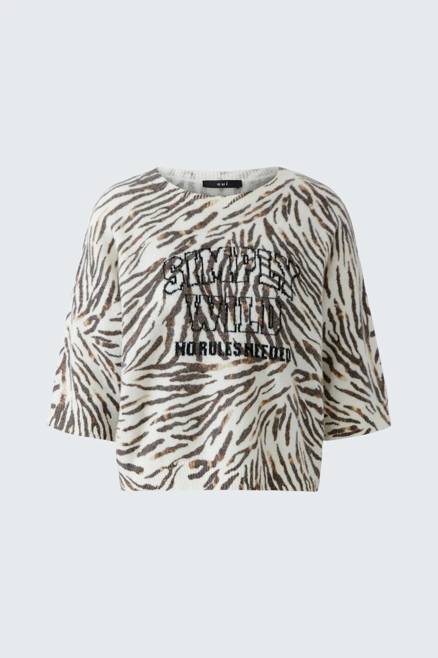 Pullover white/black