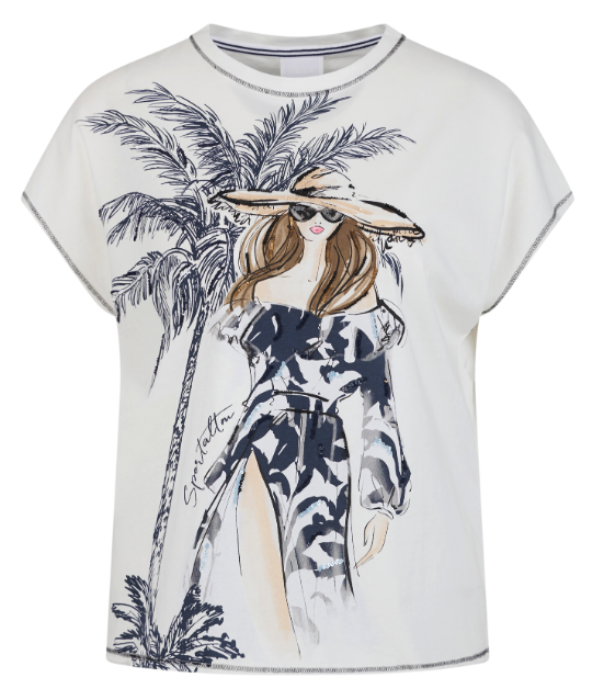 T-Shirt, Womens Top, Hemdlos, Sommerlook, Kontrastdruck