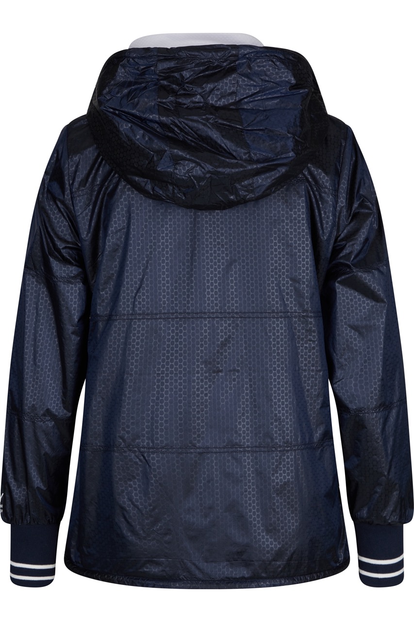 Leichte Nylonjacke mit modischen Absteppungen und großer Kapuze