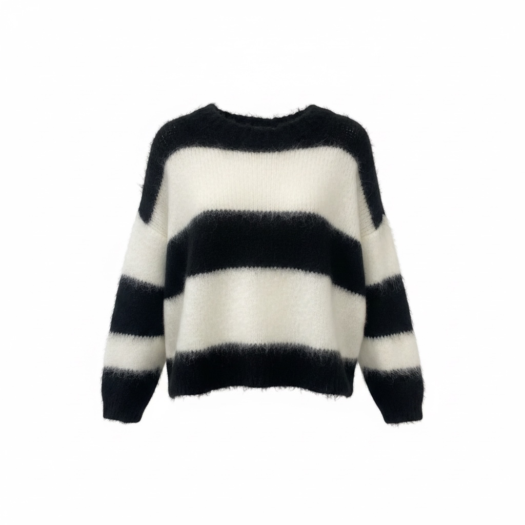 Pullover (schwarz weiß gestreift)