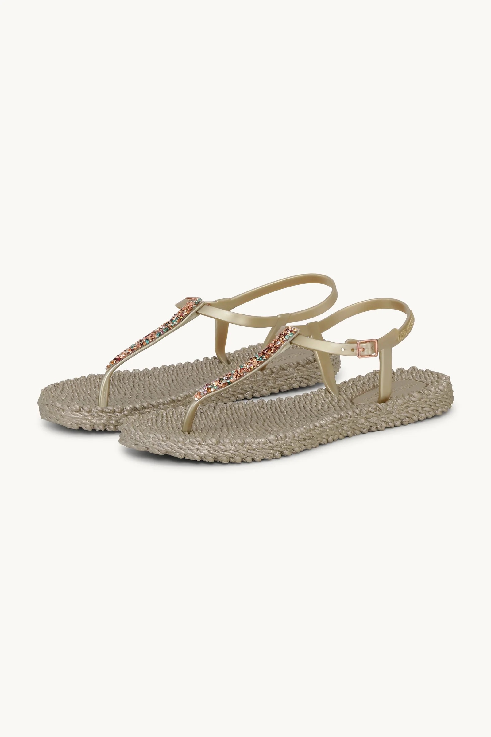 Flip Flops Platin Strasssteine