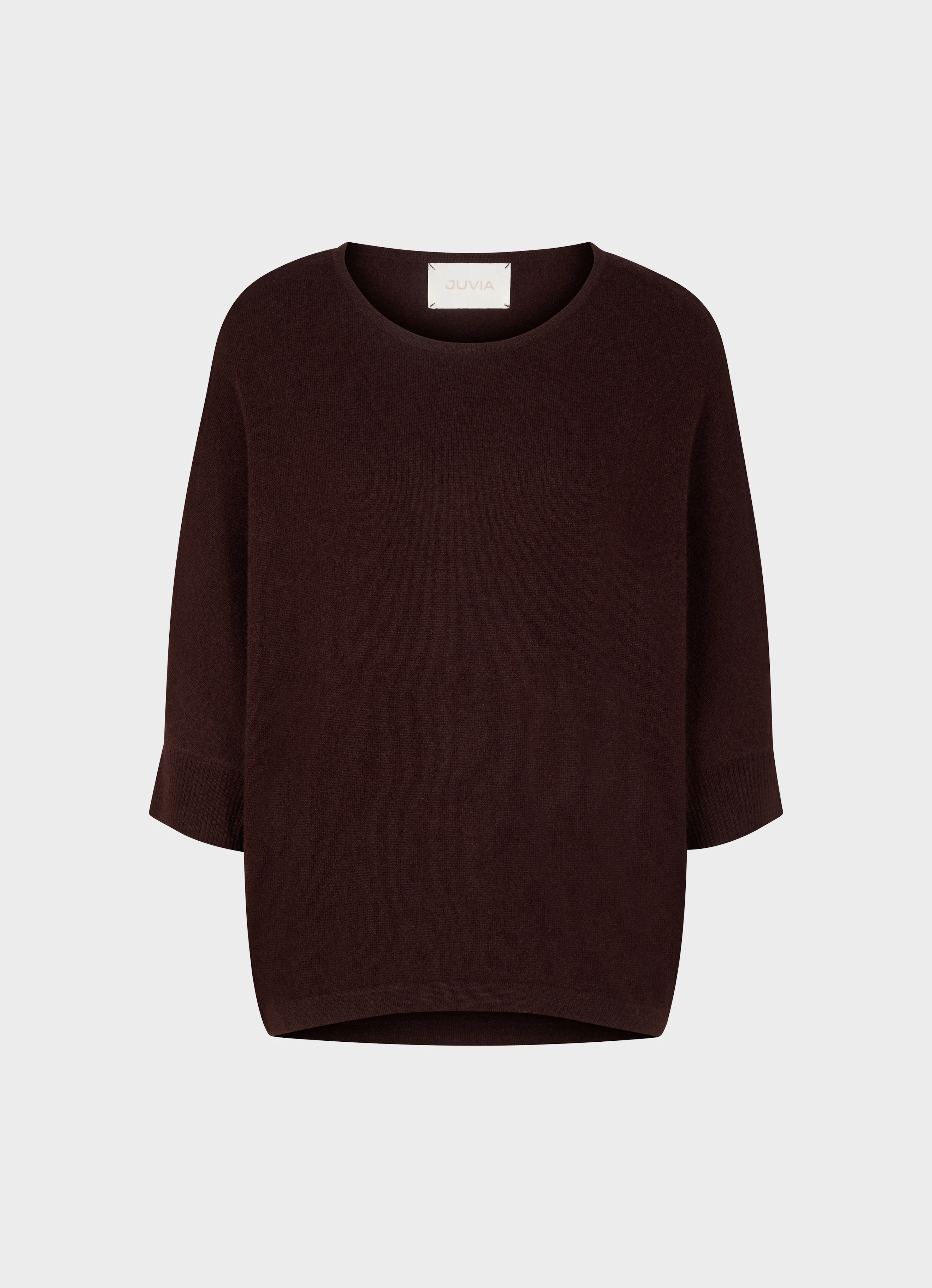 Cashmere Kurzarm-Sweater burgundy