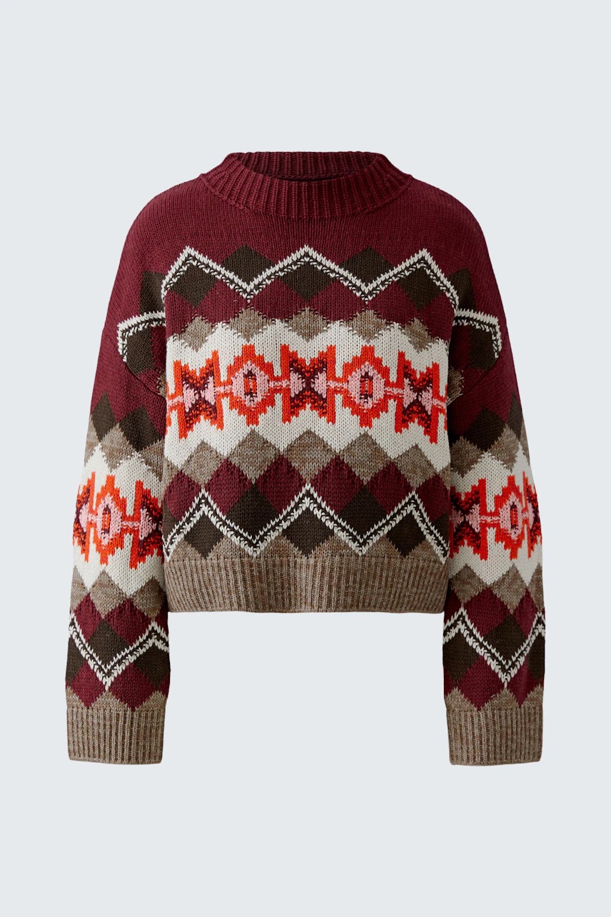 Pullover red taupe
