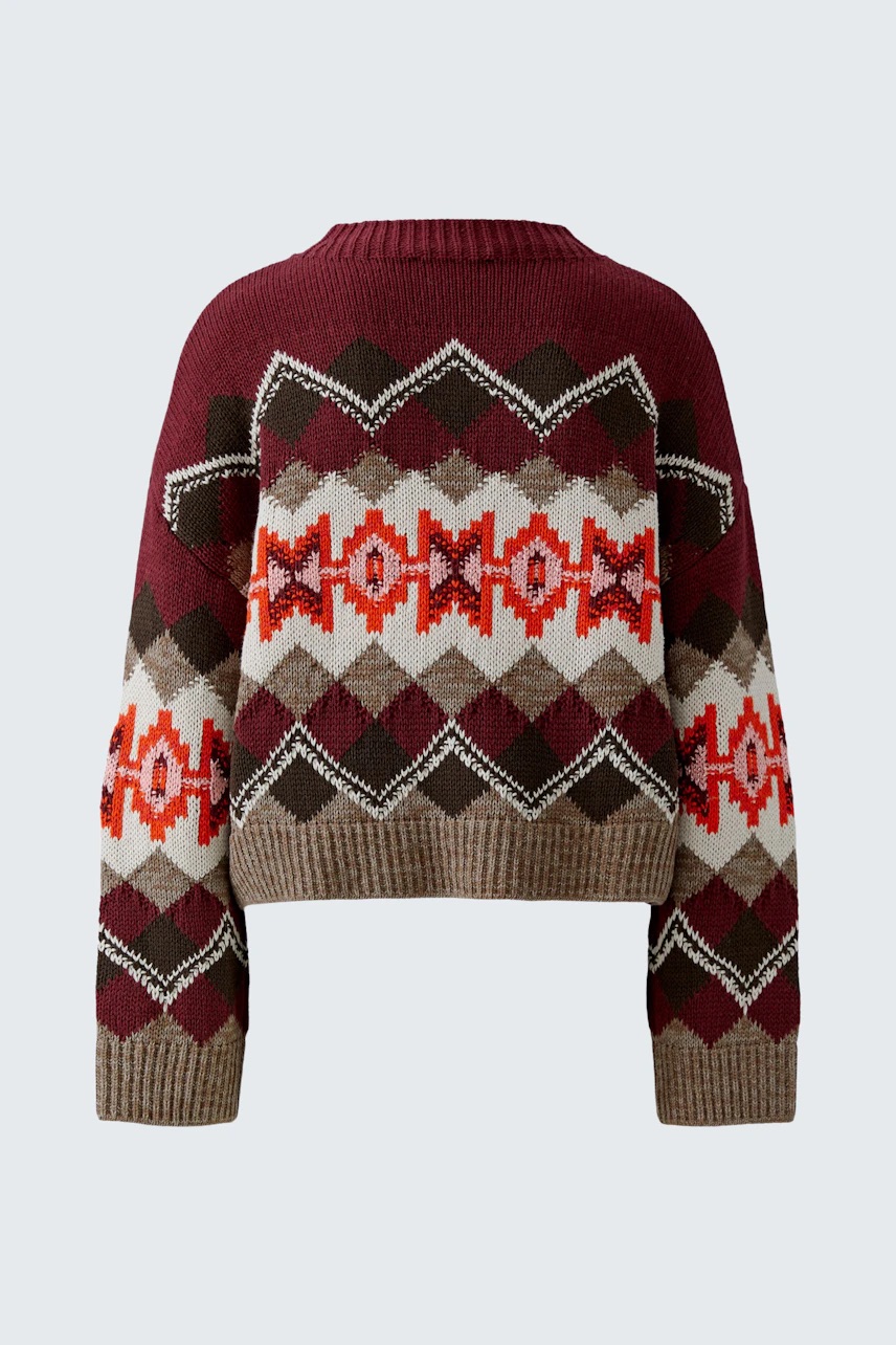 Pullover red taupe