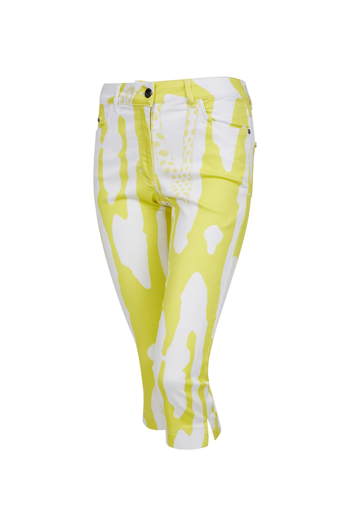 Capri-Denim-Hose mit Animal-Print