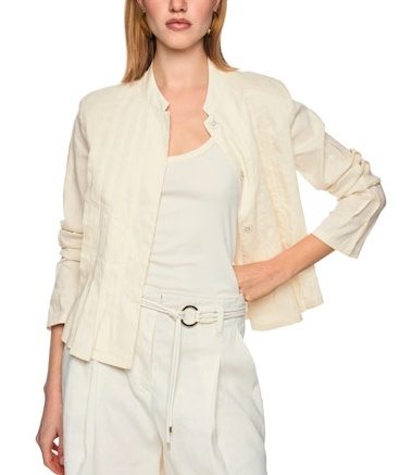 jacke, blazer, beige, knopfleiste, revers