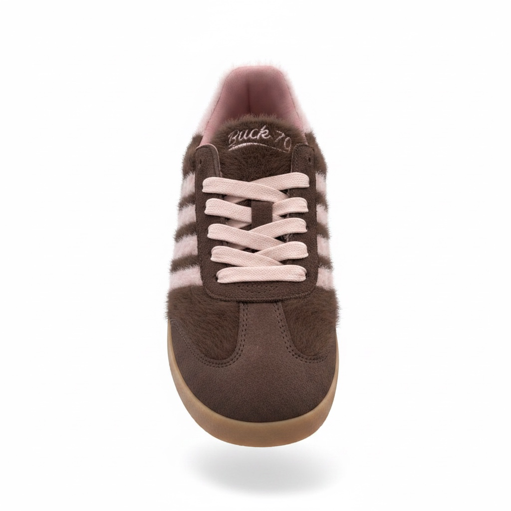 Sneaker Mohair coffee/pink