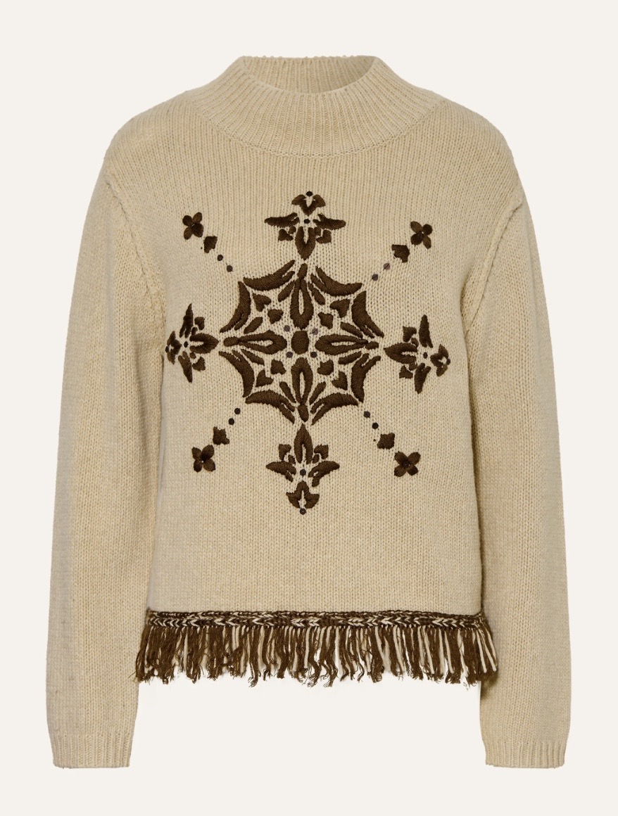 Pullover mit Strick Ornament