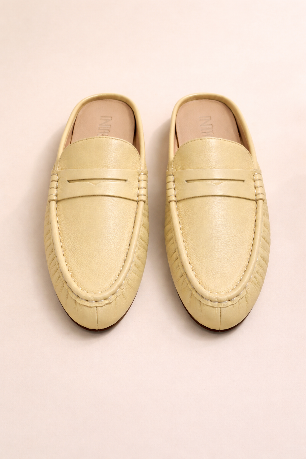Leder Mules Butter