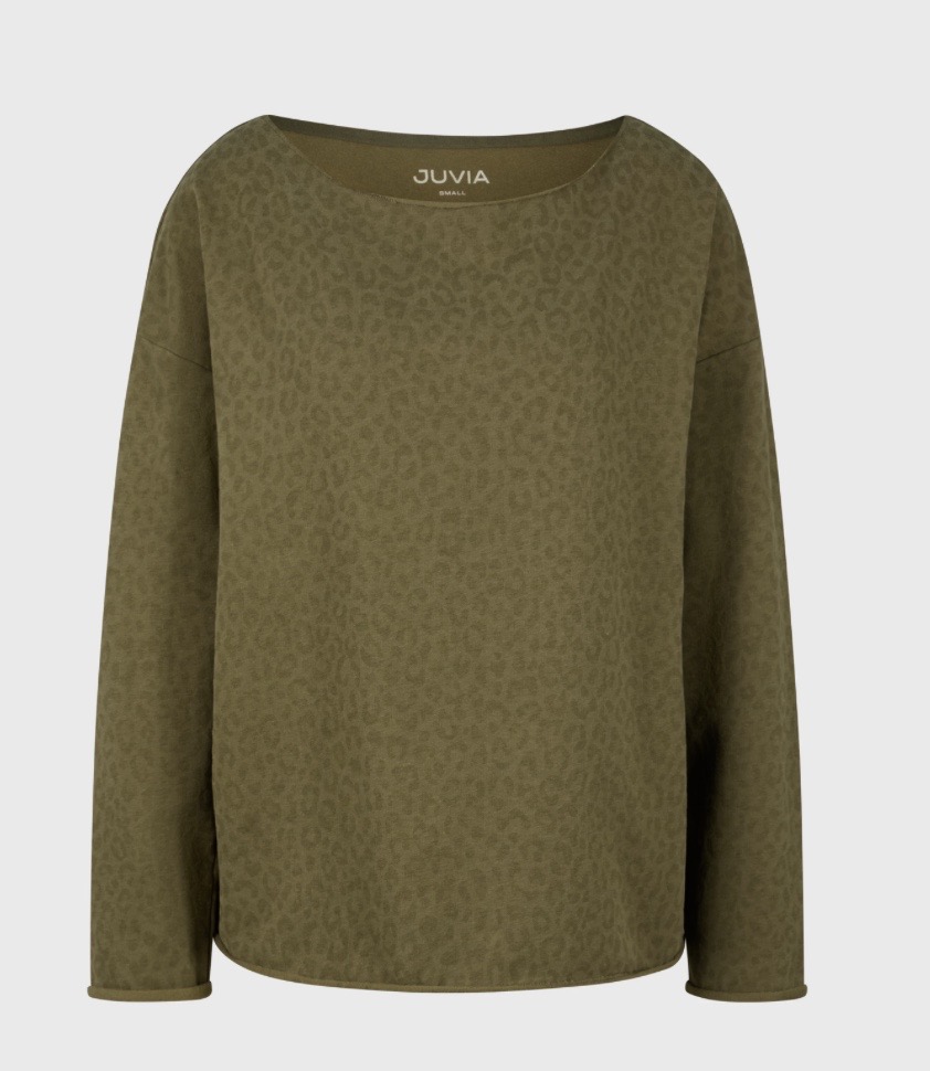 Sweater Easy Leopard burnt olive