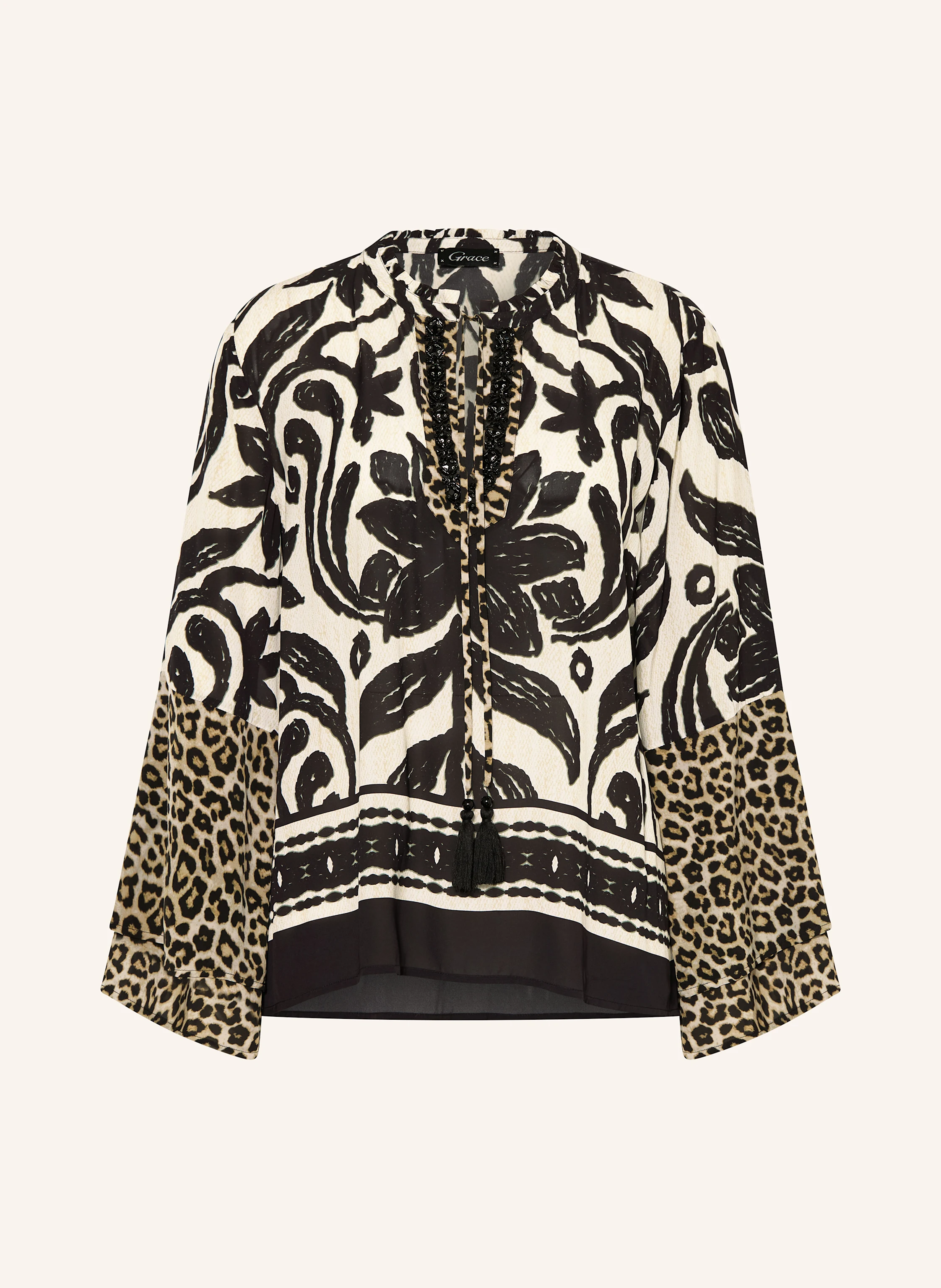 Satinbluse (black&white)