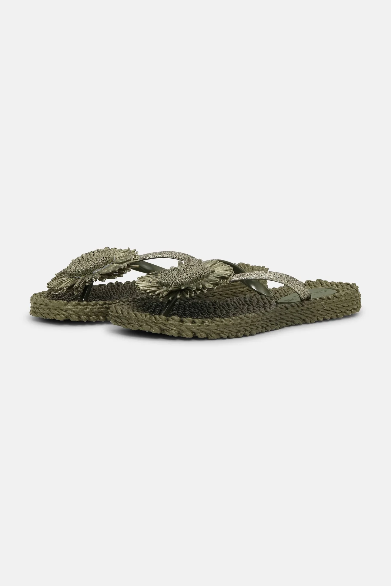 Flip Flops mit Blume (army)