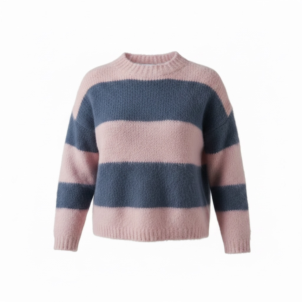 Pullover (rosa blau gestreift)
