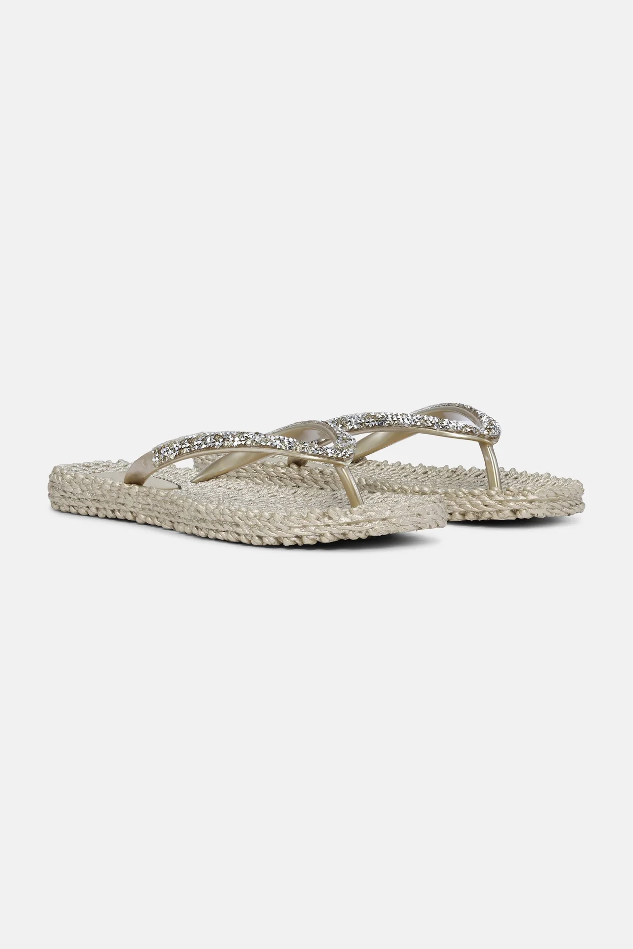 Flip Flops mit Glitzersteinen (platin)