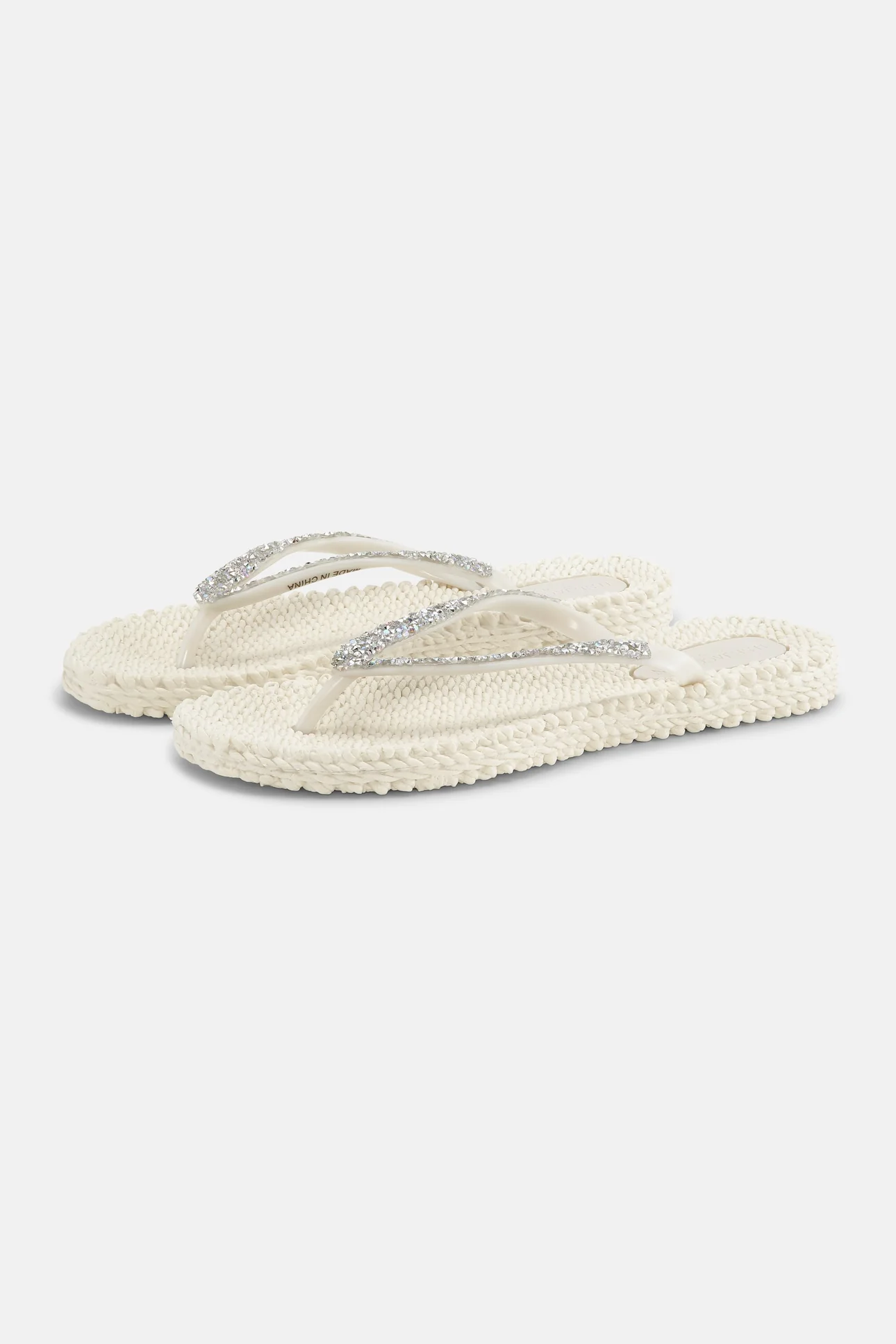 Flip Flops mit Glitzersteinen (creme)